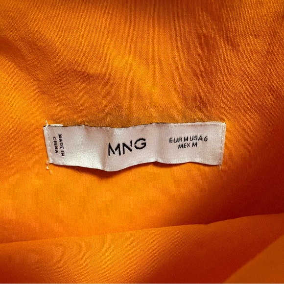 Mango Orange One‑Shoulder Dress Sleek Vibrant Asymmetrical Midi Women’s Size 6 - Picture 6 of 15